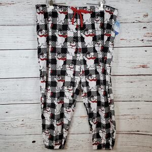 🔴 Frosty Snowman Jogger Sleep Pant Women Plus 3X (22W-24W) White Winter NWT